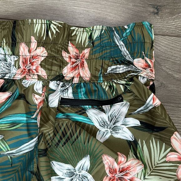 Hurley 2.5” High Waist Vintage Palm Pine Grove Print Swim Boardshorts Size XS - Picture 5 of 12